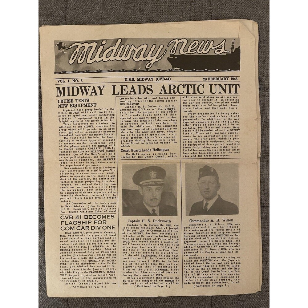 Midway News USS Midway Shipboard Newspaper 28 February 1946